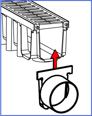 Zaślepka lewa kanału 148 z króćcem fi 110mm