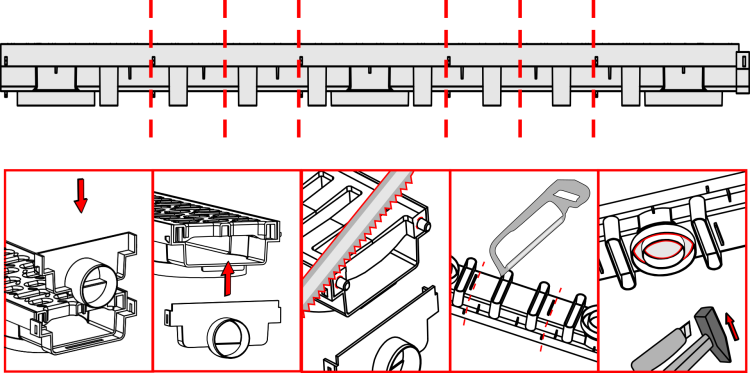 Schemat skracania kanałów MAXPOL