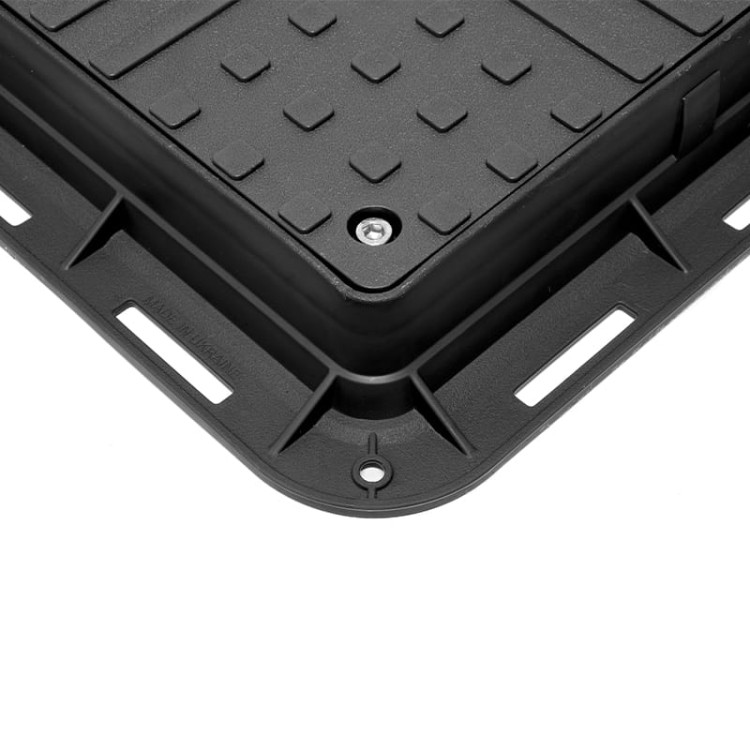 Pokrywa właz kwadratowy 70 x 70cm czarny