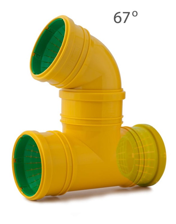 Trójnik drenarski uniwersalny kątowy