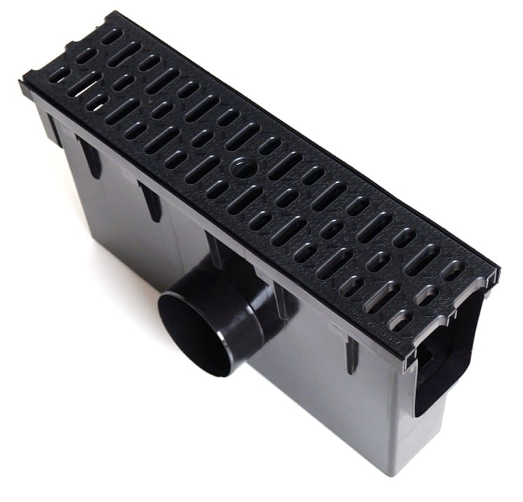 Studzienka zbiorcza do kanału 148 mm z kratą PP A15 w kolorze czarnym