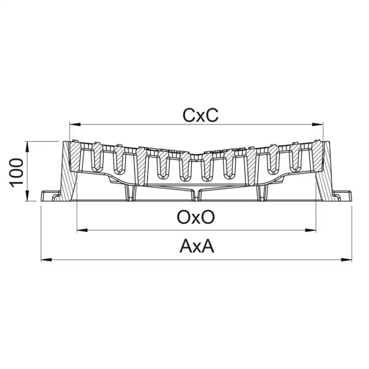 Wpust Delita CO kwadratowy - wklęsły