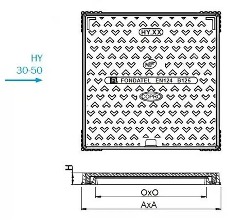 Właz chodnikowy HY - B125  30-50