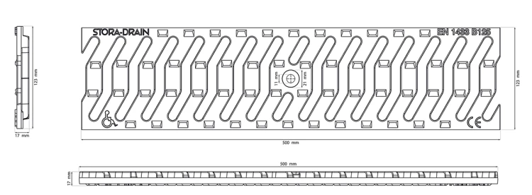 Krata żeliwna B125 'S' 500mm