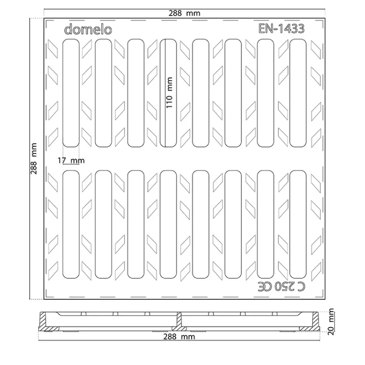 Krata żeliwna 300x300 C250 - CLASSIC
