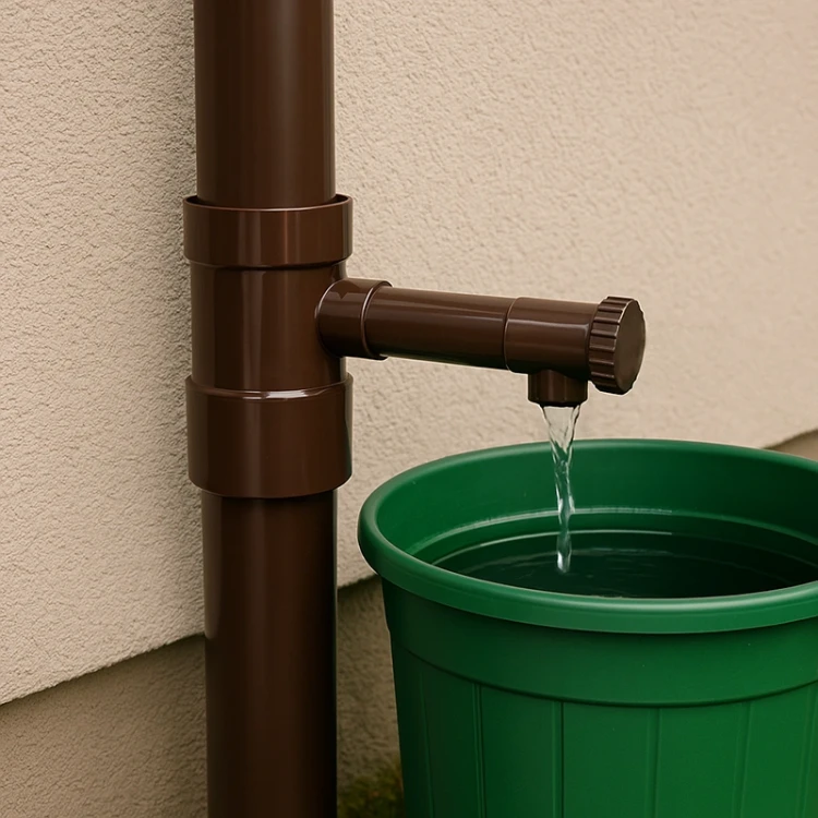 Zbieracz wody opadowej - Łapacz deszczówki - Brązowy 80 mm