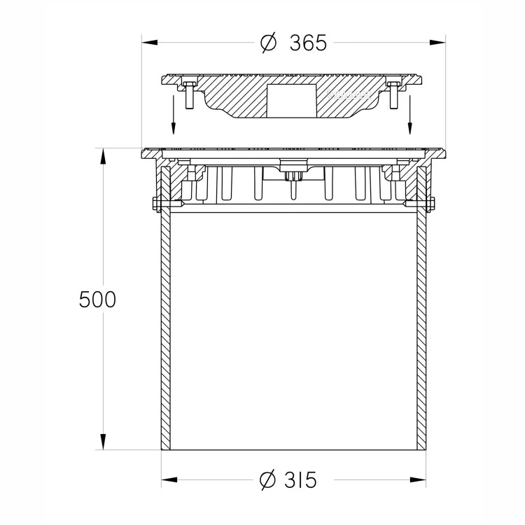Zwieńczenie studni okrągłe Ø 315 - do 3 ton 3