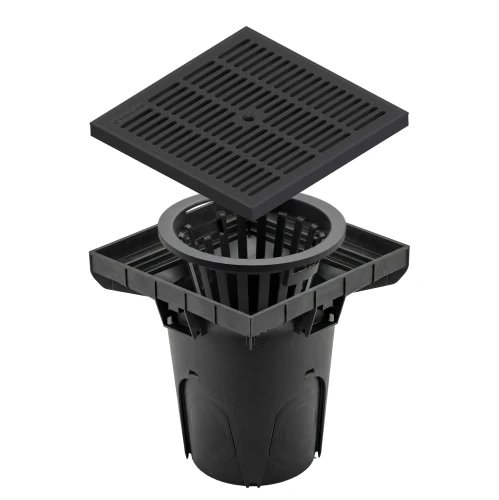 Studzienka odpływowa ściekowa A15 z czarnym rusztem plastikowym - 300x300