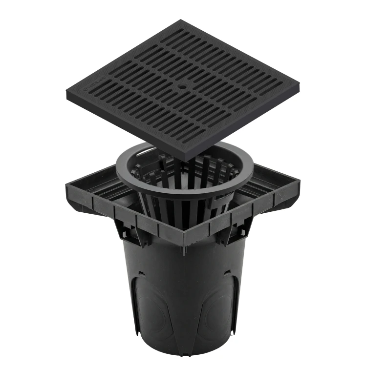 Studzienka odpływowa ściekowa A15 z czarnym rusztem plastikowym - 300x300