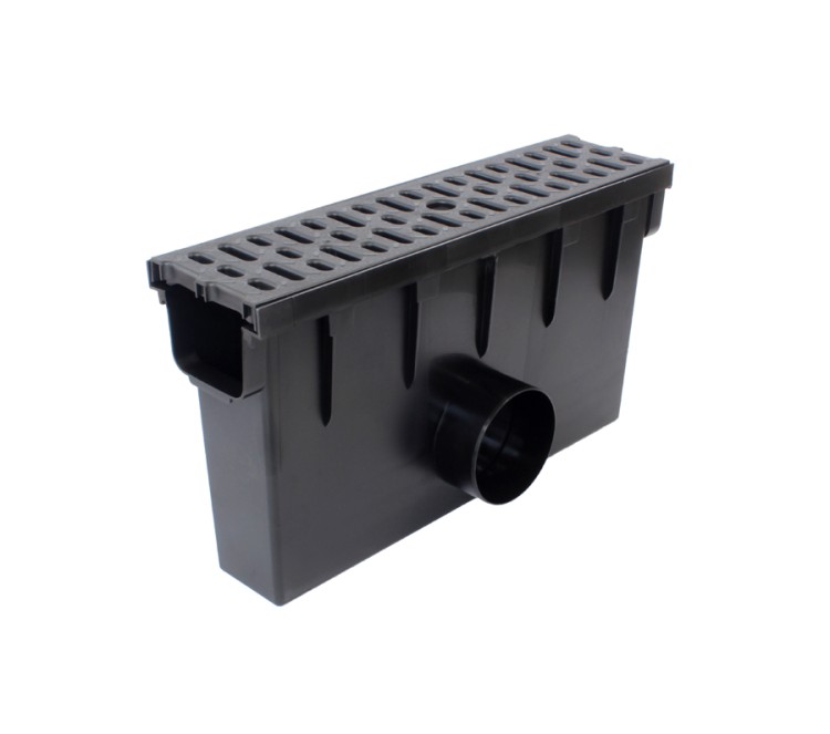 Studzienka zbiorcza do kanału 98 mm z kratą PP A15 w kolorze szary krata classic