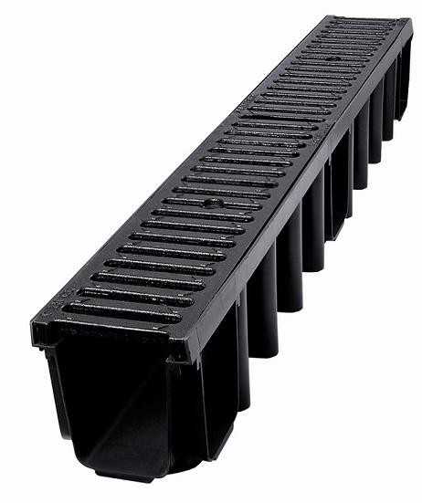 Komplet kanału o wysokości 148 mm z kratą żeliwną B125 12,5 tony